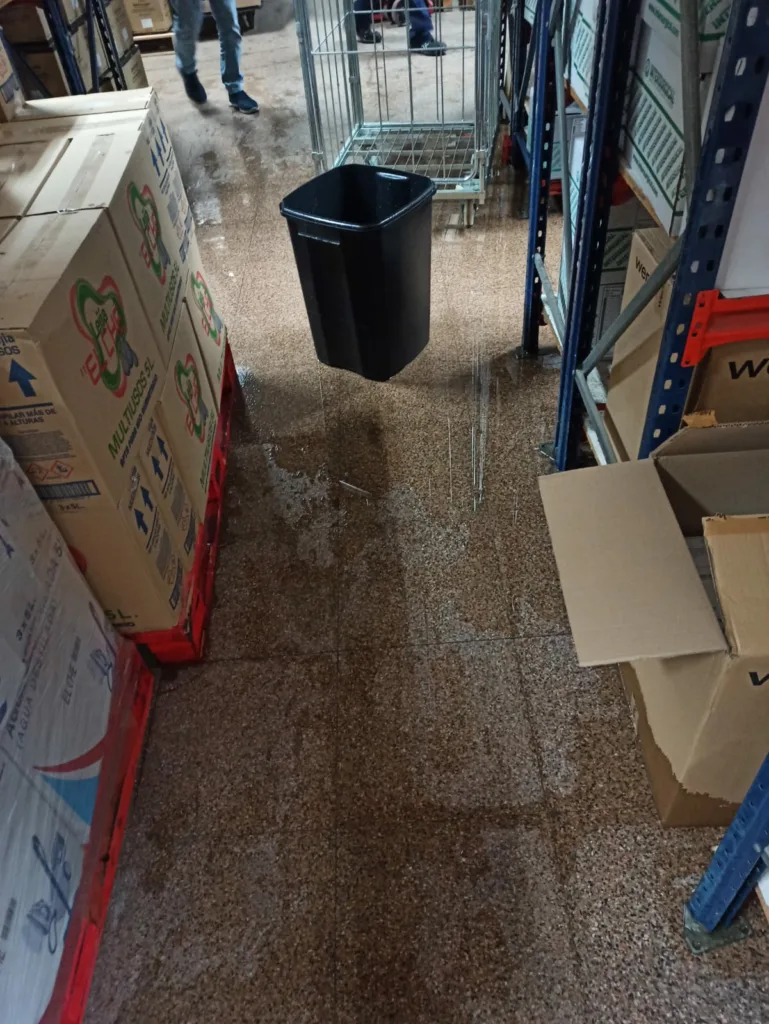 goteras en el Hospital de La Ribera