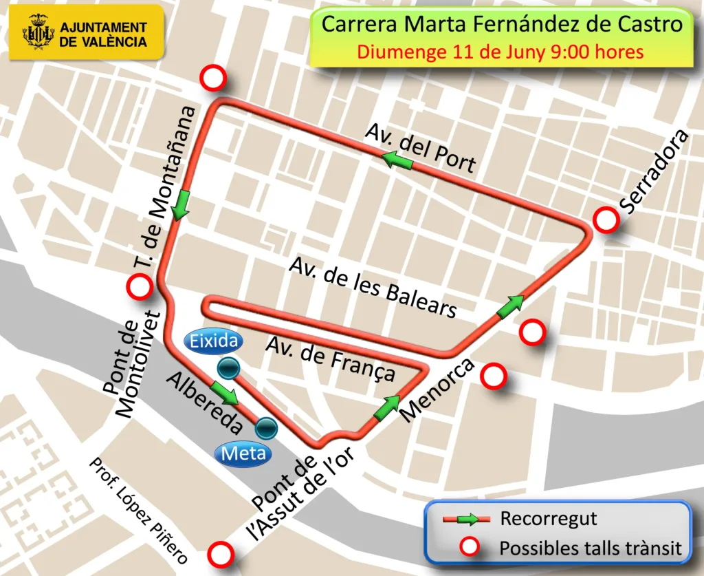 V Carrera Marta Fernández de Castro este domingo en PenyaRoja y Cruz del Grao en valencia