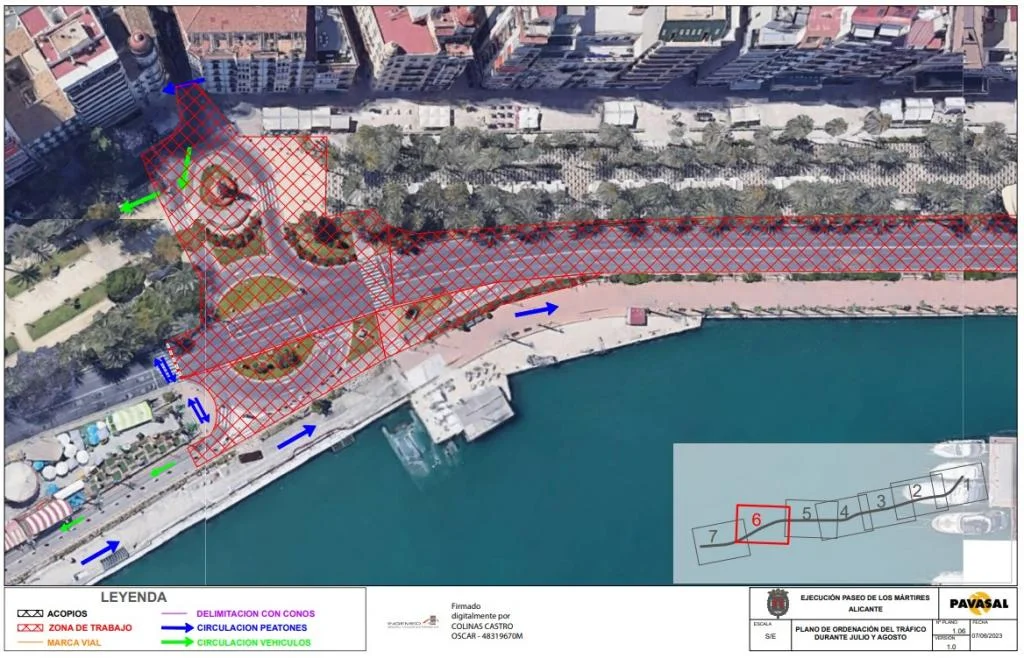 Alicante cierra al tráfico este lunes el frente litoral de la Explanada y Canalejas