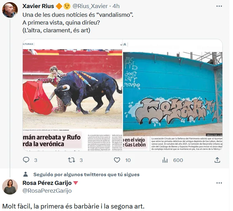Una ex-consellera y un ex-diputado de Cultura de Diputacio de Valencia califican como arte los delitos de pintadas sobre BIC