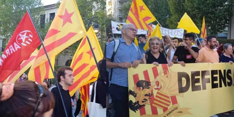 El catalanismo vespertino recorre las calles pidiendo independencia y con un fuerte dispositivo policial