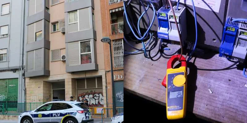 La Policía Local de Valencia desconecta 40 conexiones ilegales a la red eléctrica en Orriols