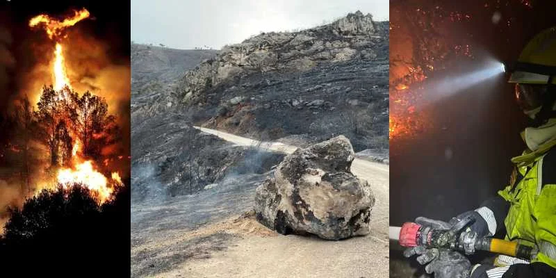 El incendio forestal de Terrateig lleva calcinadas 2.850 hectáreas, 850 desalojados y 6.000 confinados