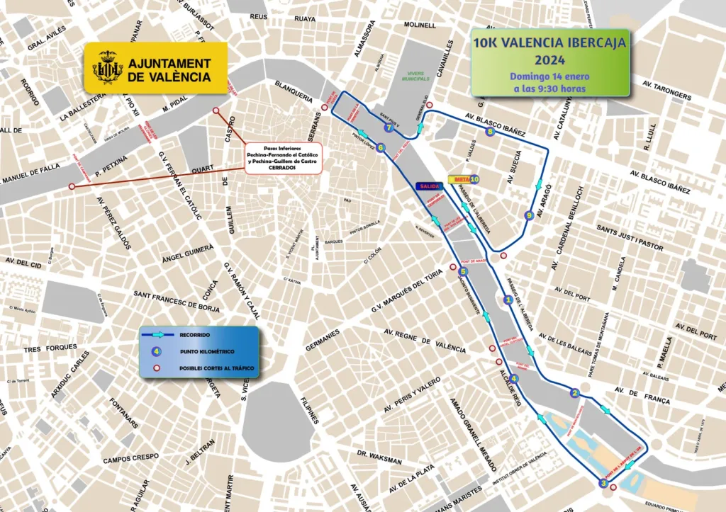 La Ciutat de Valéncia acoge la 10K Ibercaja y la 5K Valencia Vamos este domingo 14 de enero