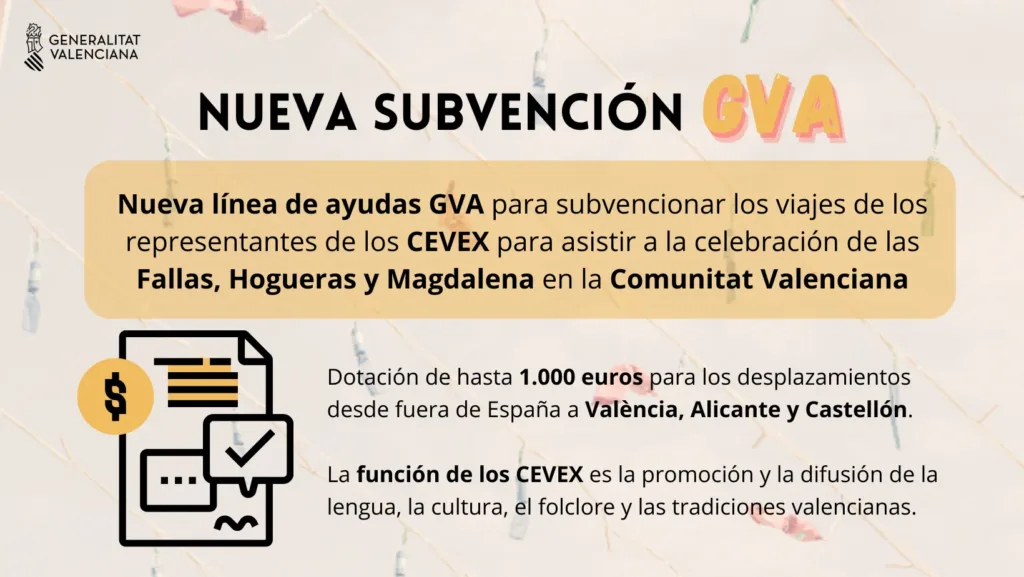 La Generalitat Valenciana apoyará a los emigrantes valencianos de los CEVEX para que vuelvan en Fallas, Magdalena y Hogueras