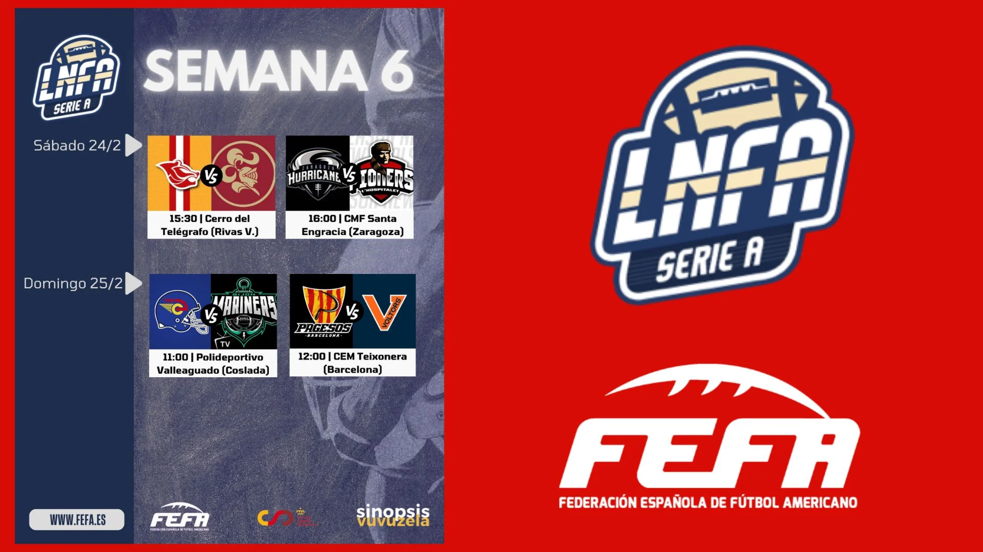 LNFA Serie A-Este fin de semana 8 equipos buscarán la victoria en la Liga de Fútbol Americano español