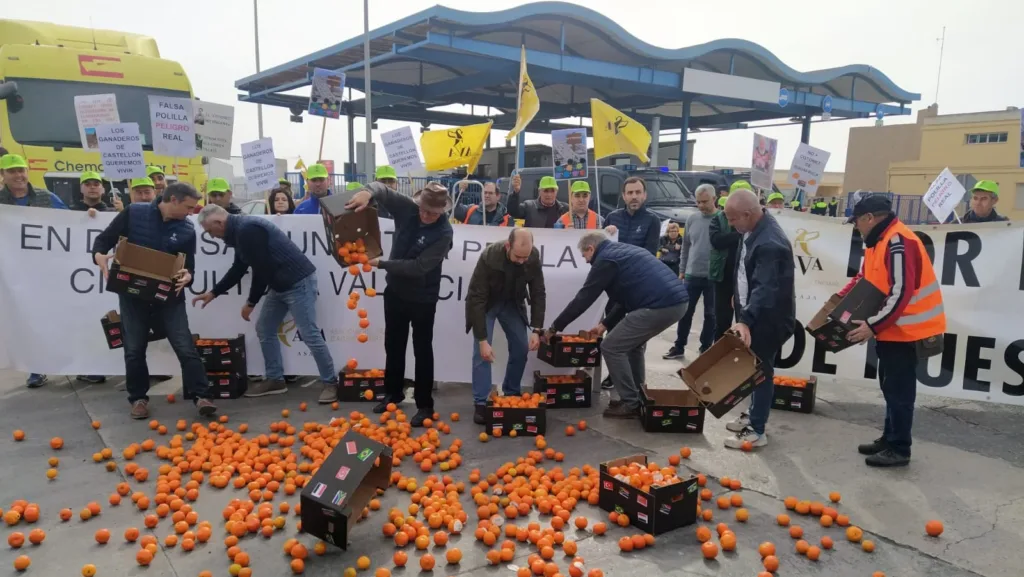 Las organizaciones agrarias denuncian en el puerto de Castellón la competencia desleal y la entrada de plagas