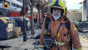 bombero en incendio