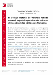 colegio notarial valencia incendio servicio gratuito