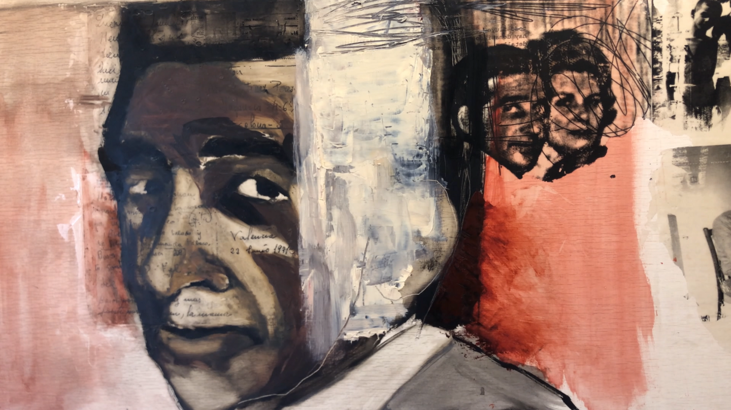 Cuadro con letras transferidas, abuelo Carmen Selma