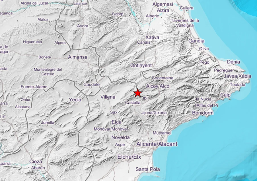 Dos terremotos en Alicante esta tarde en 3.3 y 2.7 grados Ritchter