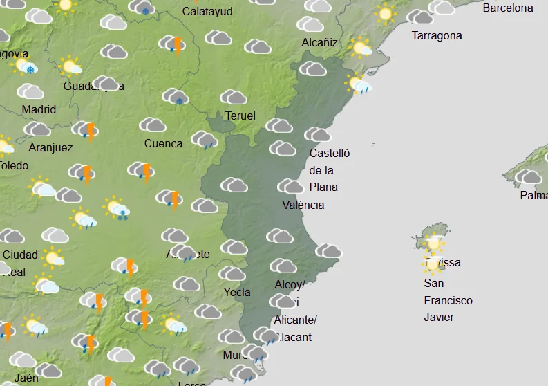 AEMET activa avisos por fuerte viento hasta el viernes en la Comunitat Valenciana