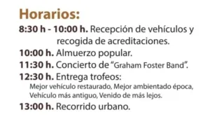 Horario Moncada coches clasicos