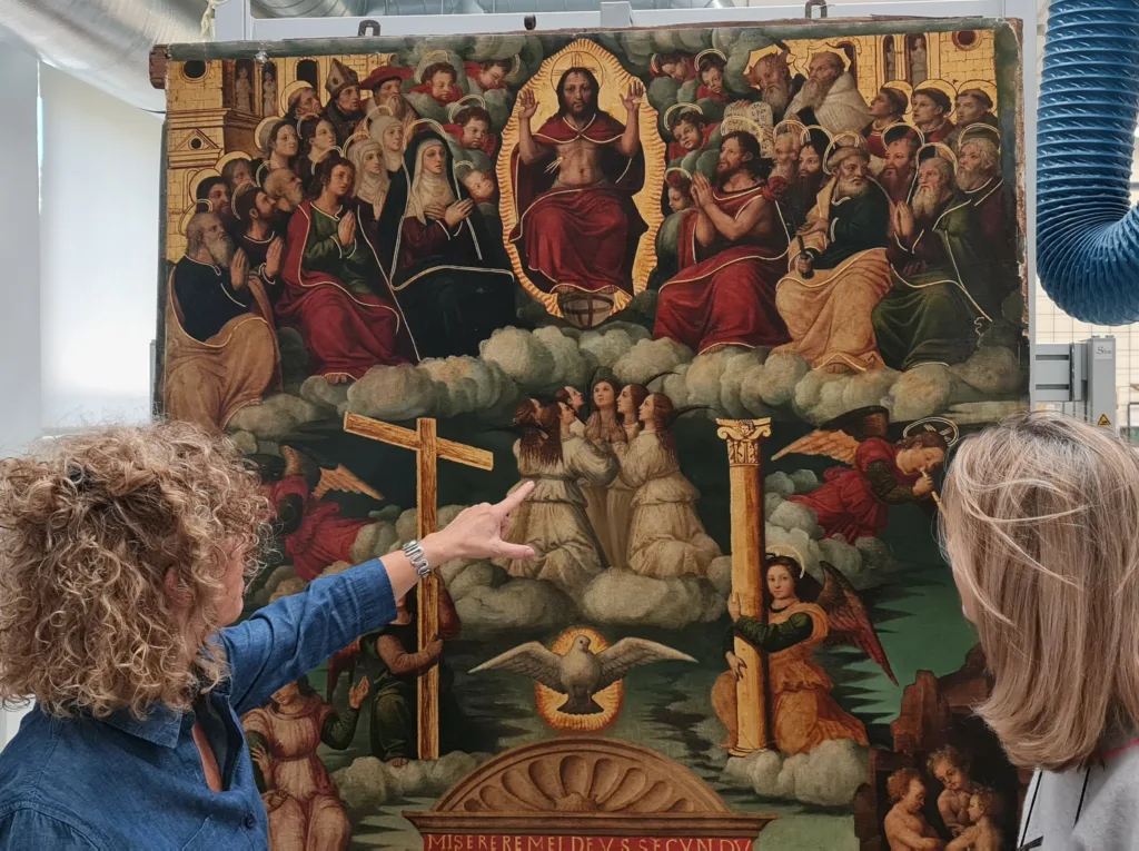 El Institut Valencià de Conservació inicia la restauración de la tabla ‘Juicio Final con la Misa de San Gregorio’ de Vicente Macip