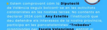 Lo Rat Penat carrega durament contra la Diputació de Valéncia per ajudar a les Trobades catalanistes en un estand dedicat a Estellés