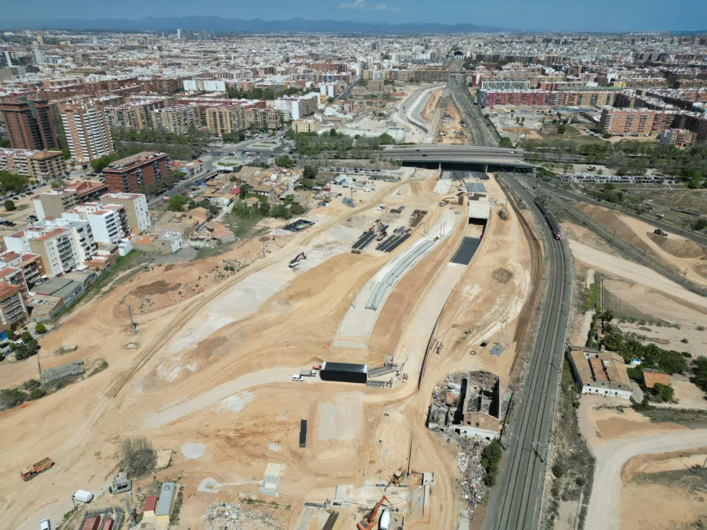 Primer año de las obras del Canal de acceso ferroviario Valencia
