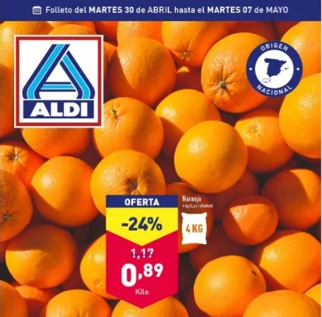 AVA-ASAJA denuncia ante la AICA a ALDI por presunta venta a pérdidas en naranjas