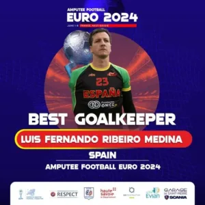 EUROCOPA FUTBOL AMPUTADOS mejor portero Luis Fernando Ribeiro Medina