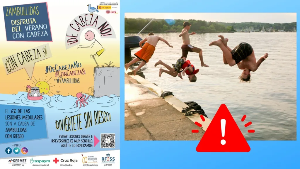 Portada llamamiento bañistas precaución zambullidas