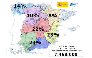 Mapa DGT desplazamientos carretera puente santiago