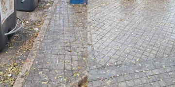 Las calles de muchos barrios de Valencia sucias y pegajosas este mes de agosto en una evidente falta de limpieza