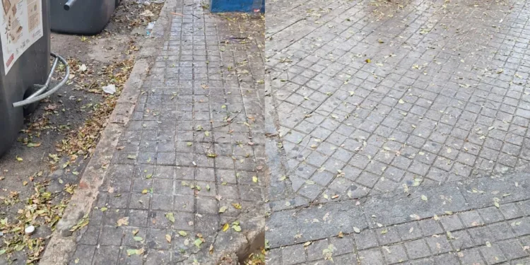 Las calles de muchos barrios de Valencia sucias y pegajosas este mes de agosto en una evidente falta de limpieza