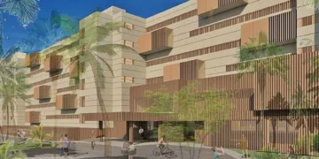 Hotel Sidi Saler vista frontal proyecto bioclimático
