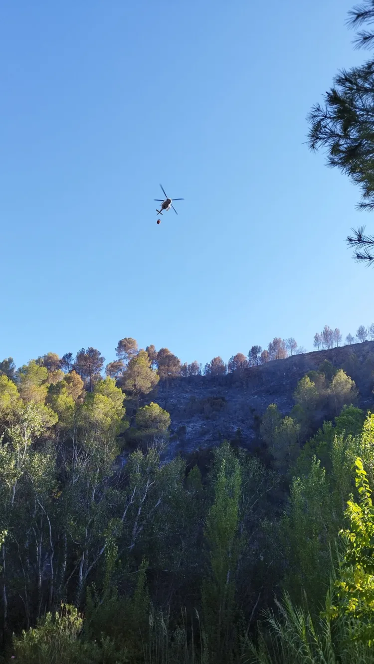 El incendio de Simat de la Valldigna estabilizado