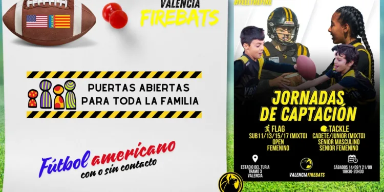 "Valencia Firebats" invita a descubrir el fútbol americano con y sin contacto, en una jornada de puertas abiertas 1 «Valencia Firebats» invita a descubrir el fútbol americano con y sin contacto, en una jornada de puertas abiertas