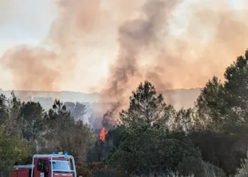 10 medios aéreos luchan contra el incendio forestal de Simat de la Valldigna