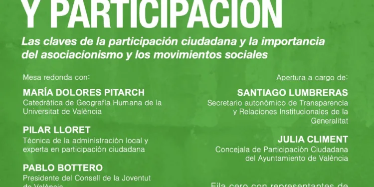 La Federación vecinal de Valencia organiza un debate sobre la importancia de la participación y el asociacionismo para la mejora de la ciudad y sus barrios 1 La Federación vecinal de Valencia organiza un debate sobre la importancia de la participación y el asociacionismo para la mejora de la ciudad y sus barrios
