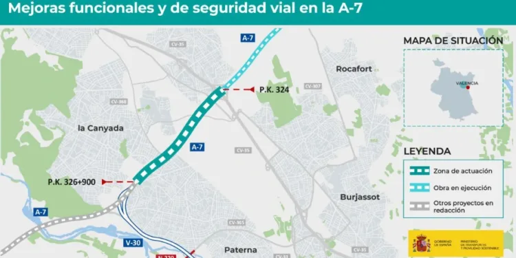 El Ministerio de Transportes aprueba el trazado para mejorar el By-pass de Valencia entre la V-30 y la CV-35 1 El Ministerio de Transportes aprueba el trazado para mejorar el By-pass de Valencia entre la V-30 y la CV-35