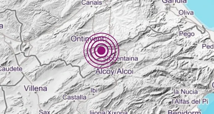 Terremoto a 2 kilómetros de Agres que se ha notado en Ontinyent, Alcoy, Gandía y Benidorm 1 Terremoto a 2 kilómetros de Agres que se ha notado en Ontinyent, Alcoy, Gandía y Benidorm