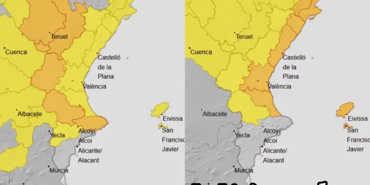 La Generalitat Valenciana aumenta el riesgo por tormentas fuertes hoy y mañana