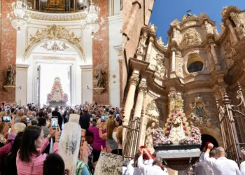 Misa rociera en la Catedral de Valencia y la Virgen del Rocío visita a la Mare de Deu dels Desamparats