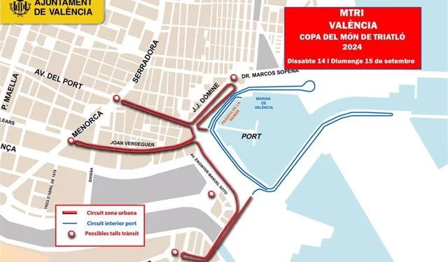 Dispositivo especial de tráfico en Valencia para la celebración del MediterráneaTRI 2024 en La Marina 1 Dispositivo especial de tráfico en Valencia para la celebración del MediterráneaTRI 2024 en La Marina
