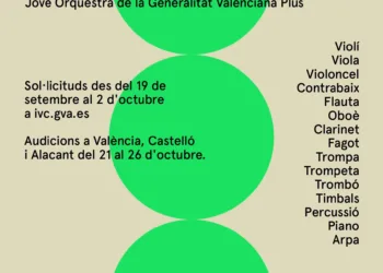 El Institut Valencià de Cultura convoca audiciones para la nueva Jove Orquestra de la Generalitat Plus