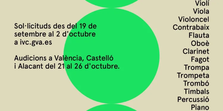 El Institut Valencià de Cultura convoca audiciones para la nueva JOGV+ 1 El Institut Valencià de Cultura convoca audiciones para la nueva Jove Orquestra de la Generalitat Plus