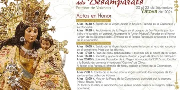 La imagen peregrina de la Virgen de los Desamparados visitará Yátova