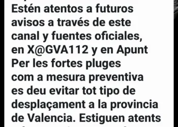 Protección Civil emite alerta en Valencia por fuertes lluvias y riesgo de inundaciones: se pide evitar desplazamientos