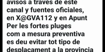Protección Civil emite alerta en Valencia por fuertes lluvias y riesgo de inundaciones: se pide evitar desplazamientos