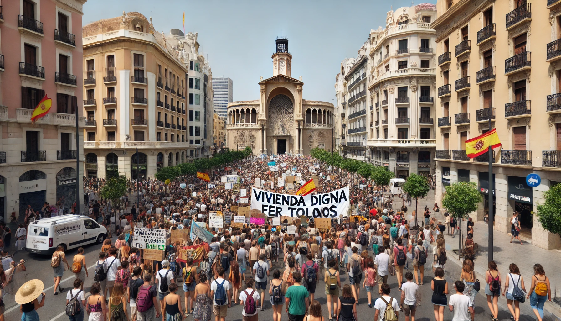Manifestación por el derecho a la vivienda en Valencia