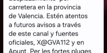 Protección Civil emite una nueva alerta en Valencia por lluvias torrenciales: se recomienda evitar desplazamientos y extremar precauciones