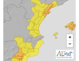 Mapa avisos per a hui dilluns