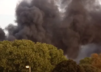 Confinados los vecinos de la Malvarrosa y Patacona por un incendio de una nave en la zona de Vera