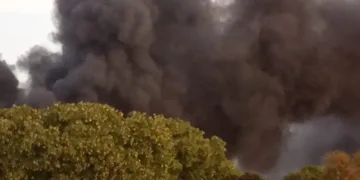 Confinados los vecinos de la Malvarrosa y Patacona por un incendio de una nave en la zona de Vera