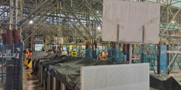 La Estació del Nort de nuevo encharcada ante la lluvia