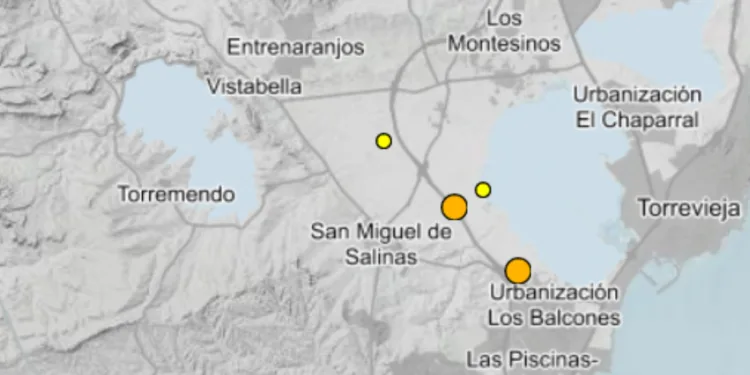 4 terremotos en la zona de San Miguel de Salinas esta noche pasada