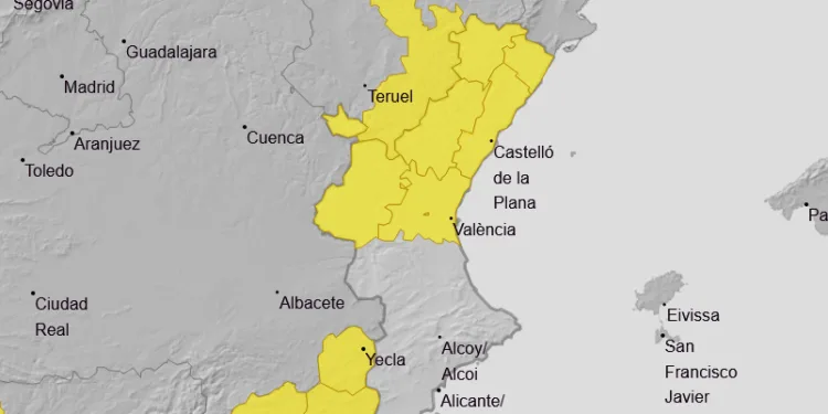 AEMET avisa de lluvias intensas las próximas 24 horas