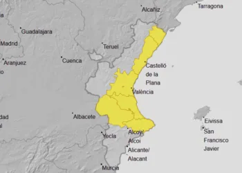 Avisos nivel amarillo por lluvias para martes y miércoles en la Comunitat Valenciana